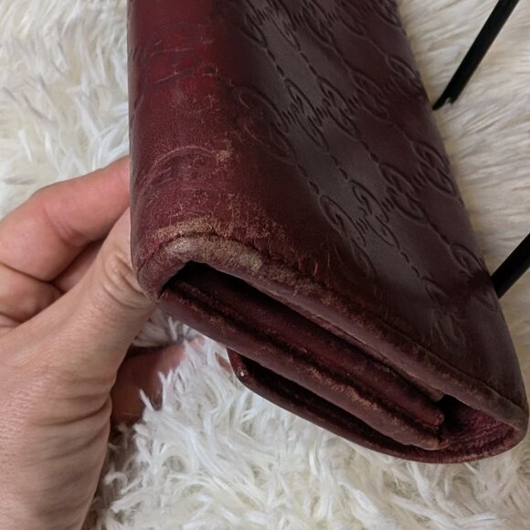 Gucci, Guccissima Leather Long Wallet with Interlocking Heart Logo, Dark Red - Picture 5 of 14